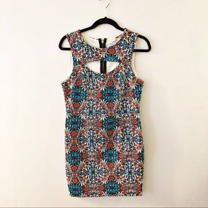 Patterned Cut Out Dress